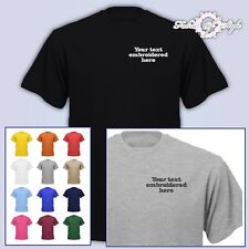 T-shirt ricamata personalizzata con testo personalizzato design seno sinistro