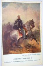 1911 Savoia cartolina Re Vittorio Emanuele II  (quadro di G. Induno) Expo Torino