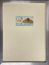 DIPINTO QUADRO TECNICA MISTA PAESAGGIO ORIENTALE GIAPPONESE EPOCA CONTEMPORANEA