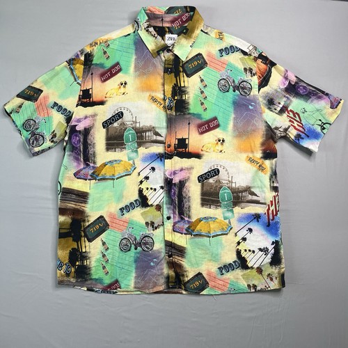 Zara shirt men large button - zara,