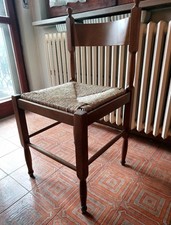 6 Sedie in legno con seduta in paglia