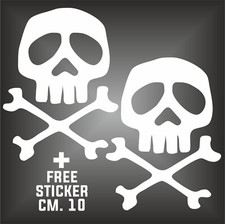 adesivo prespaziato capitan harlock teschio skull moto + 1 FREE STICKER CM. 10
