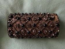 Vintage Clutch gioiello interamente ricoperta di pietre con custodia in velluto