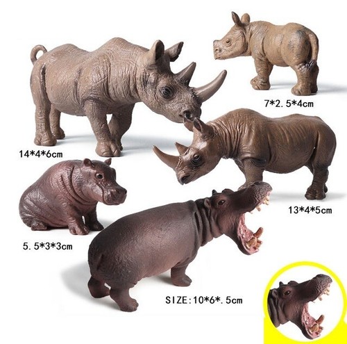 Pezzi rinoceronte ippopotamo - pezzi,