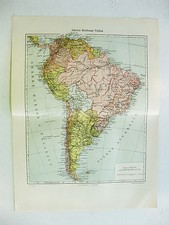 stampa antica old map mappa AMERICA MESSICO CHILE CILE BRASILE ARGENTINA 1931