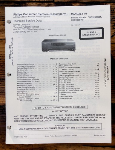 Philips magnavox cdc925 - magnavox,
