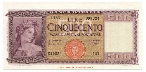 500 lire italia ornata - 500,