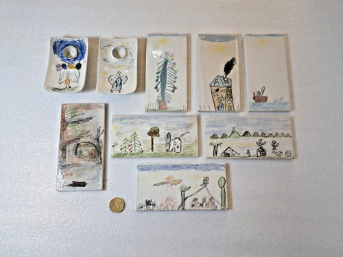 Lotto ceramiche dipinte - , da
