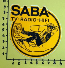 SABA TV - RADIO - HI FI    ADESIVO STICKER VINTAGE NEW ORIGINAL 