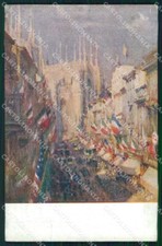 WW1 WWI Propaganda Tricolore Bandiera Americana Milano cartolina cartolina cartolina XF8681