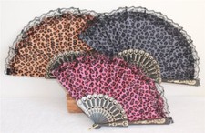 329, 3 Lui Set Ventaglio Ballo Spagnolo Flamenko Mano Ventre Leo Nero Punta