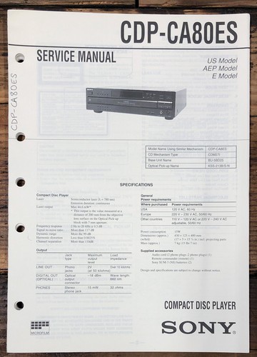 Sony cdp ca80es lettore - cdp-ca80es,