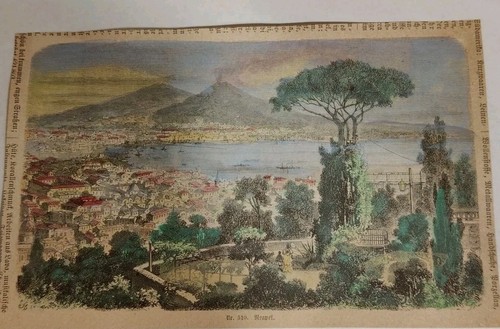 Xilografia veduta del vesuvio - del,