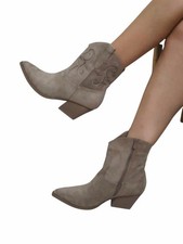 STIVALETTI DONNA TEXANI TAUPE
