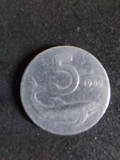 Moneta  5 lire delfino del