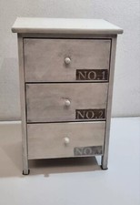 Comodino, Cassettiera, 3 Cassetti Bianco Grigio Shabby 55x35x30 Leggi Bene