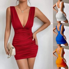 Abito midi donna con scollo a