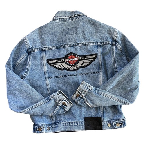 Giacca denim vintage harley - giacca,