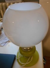 set lampadario e abat-jour vetro e legno colorato verde