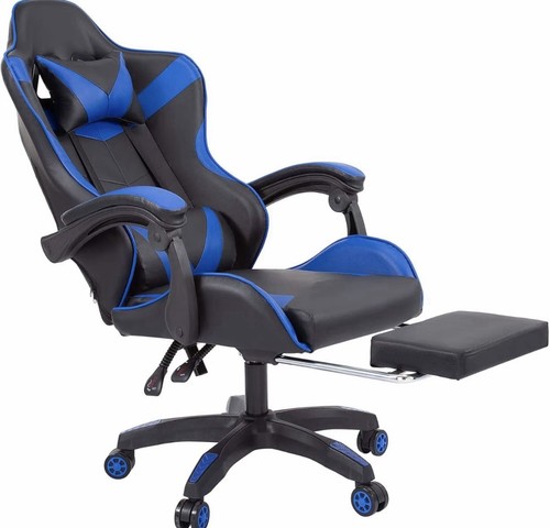 Sedia gaming nero blu con - da,