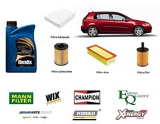 KIT FILTRI TAGLIANDO + 5 LITRI OLIO PER VW GOLF 5 V 1.9 TDi 77 KW 105 HP CV