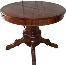 800 GRANDE TAVOLO TONDO IN LEGNO DI NOCE- GAMBA FUSTO CENTRALE. ALLUNGABILE