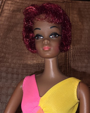 Barbie Christie Twist &Turn vintage anni 70 con capelli rossi ossidati e costume da bagno originale