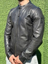 Belstaff Gransden Giacca di Pelle di Agnello Biker Bomber Rider Pelle Taglia 46 S