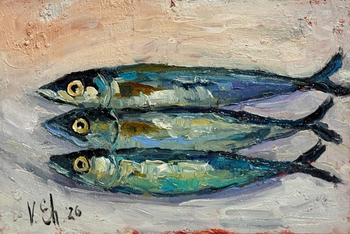 Quadro olio sardina originale