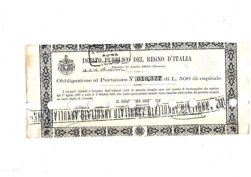 1866 debito pubblico - pubblico, del