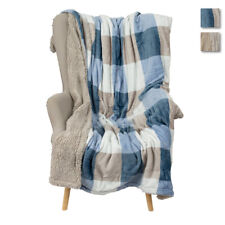 Coperta Plaid Kigal in Pile coral e sherpa - dimensioni varie AB044