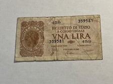 Billet Italie Una Lira 1944