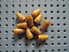 Lego 10 x cono cono 4589b 1x1 rotondo oro perlato colore oro chiaro