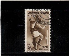 REGNO 1934-MONDIALI CALCIO-5 LIRE-ANNULLO PERFETTO-BEN CENTRATO-SPED. GRATUITA