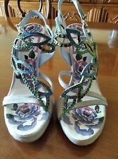 Fabi Scarpa Sandalo N. 36 Tacco 11 Con Strass Colorati