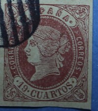 Es.60 Spain edif 60 Isabel ii 💶 usado, rosa 1862, bonito raro  19 cu. apx 400€