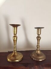 Due Antichi Porta Candele In Ottone