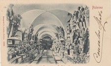 CARTOLINA *31 PALERMO SICILIA EX-CONVENTO DEI CAPPUCCINI LE CATACOMBE VIAG. 1900