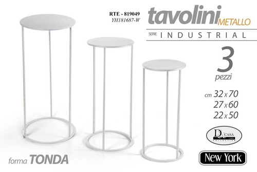 Set tavolini tondi colonnine - 3,