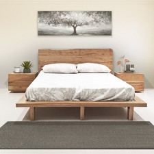 LETTO MATRIMONIALE CON GIROLETTO MOD. SPU-032 IN LEGNO SHEESHAM NATURALE