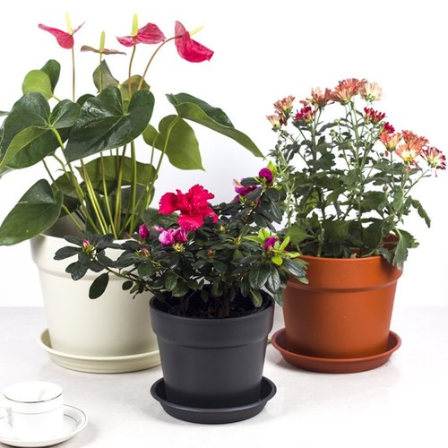 Vaso resina rotonda alta - in,