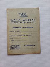 Moto Morini libretto garanzia nuovo tutti modelli originale anni 60-70