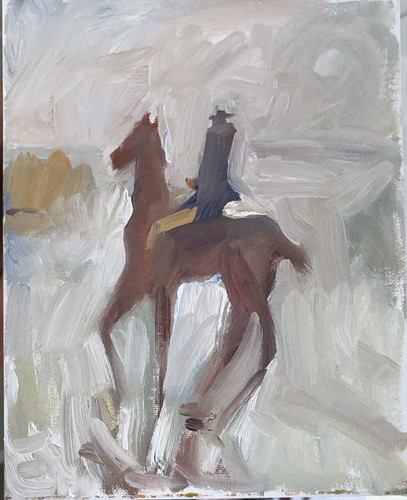 Dipinto olio cowboy paesaggio