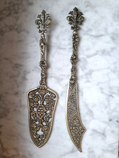 Set paletta + coltello torta - Artigianato fiorentino - Vintage