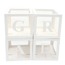  4 Pezzi Scatole per Palloncini con Lettere Blocchi Trasparenti Custodie per Palloncini