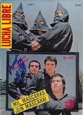 COPERTINA RIVISTA NEGRO NAVARRO FIRMATA AUTO'D LUCHA LIBRE MEX AAA CMLL EMLL NJPW