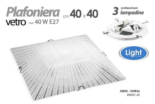 Plafoniera applique quadrata - plafoniera,