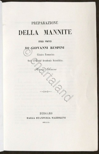 Preparazione della mannite - della,