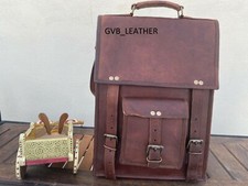 Borsa a tracolla uomo vintage con manico superiore in pelle per laptop messenger