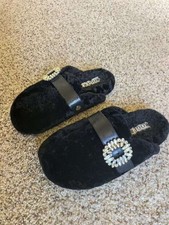 Roger Vivier mules, scarpe invernali, pelliccia, nero, diamante iconico, ER taglia 38/US 8